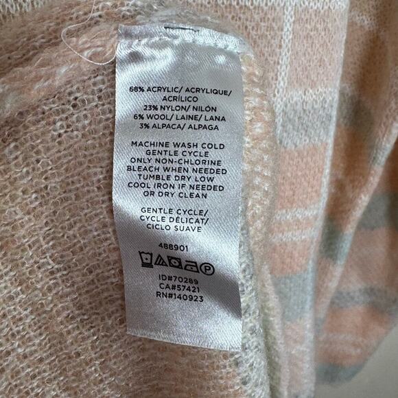 Lou & Grey Plaid Wool Blend Sweater Beige Pink Neutral Academia Tunic M Soft - Picture 6 of 8